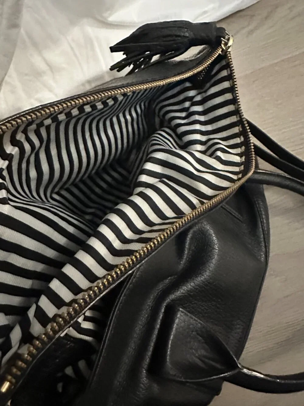 Kate Spade Black Pebbled Leather New York Shoulder Bag